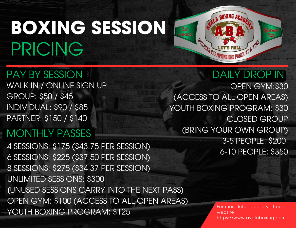 Pricing and Descriptions